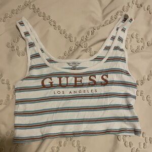 Guess striped crop tank top